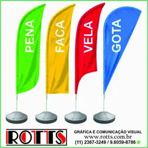 Wind Banner Kit Completo Bandeira e Base Tecido Microfibra
