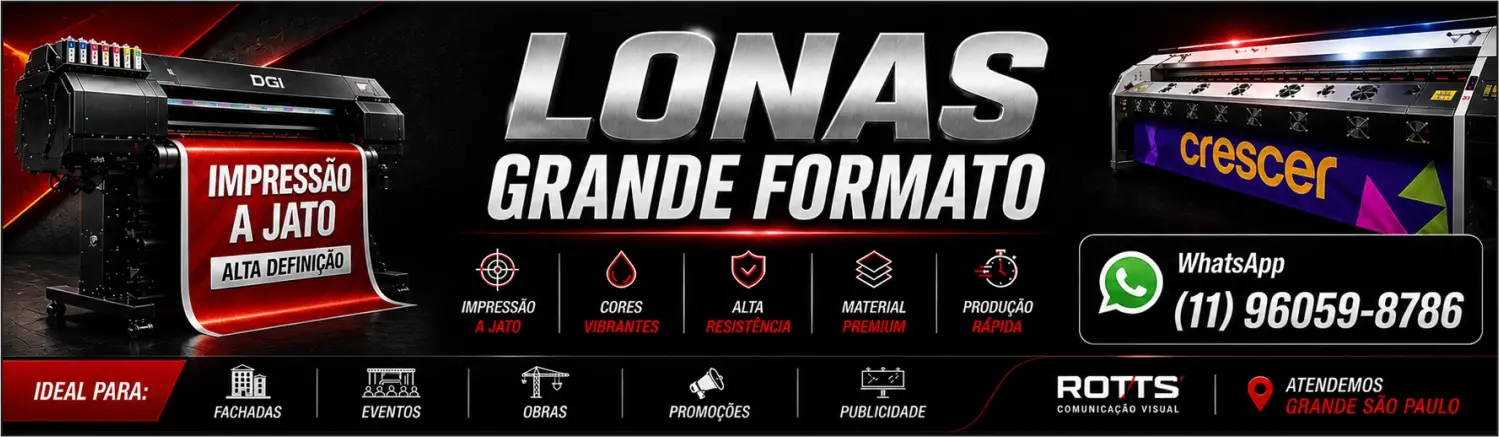 Lonas em grande formato com impressão a jato de alta definição para fachadas e obras